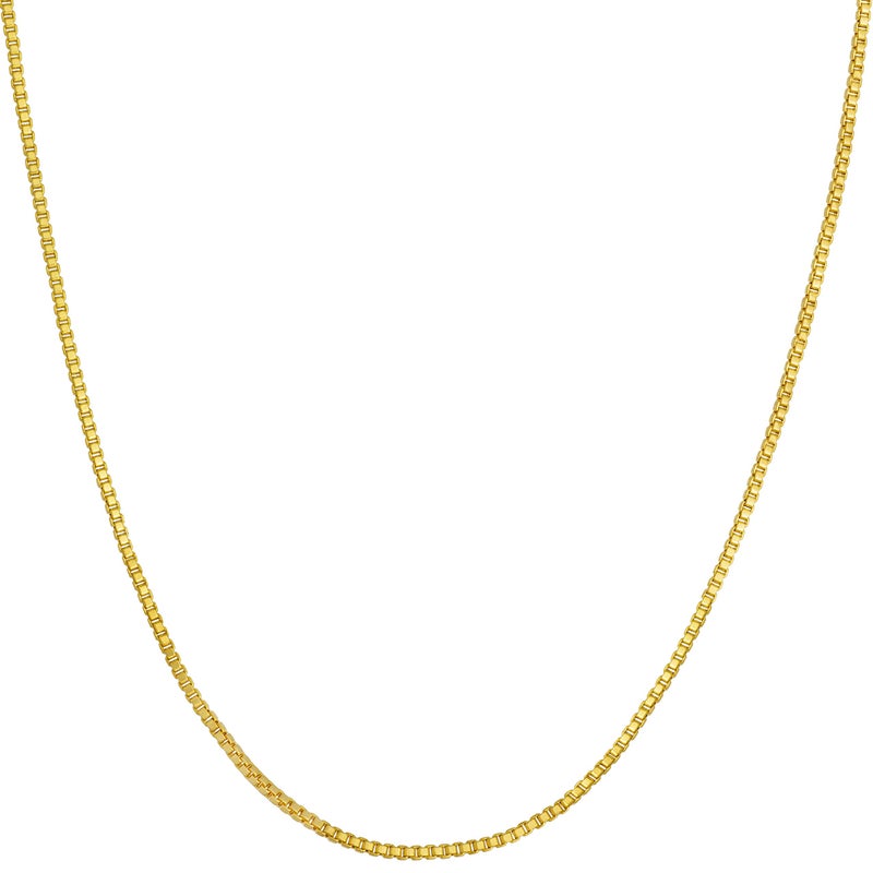LIFETIME JEWELRY 1mm Box Chain Necklace for Women and Men 24k Real Gold Plated (16 inches, Gold) - Image 1